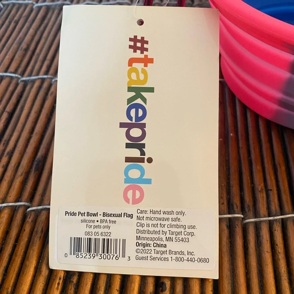 Pride Collapsible Pet Bowl Bisexual Flag Pet Safe Silicone